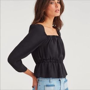NWT 7 for all mankind Peplum Denim Top- Size S